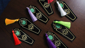 Decorative bookmarks with colorful tassels. Each one is hand painted.